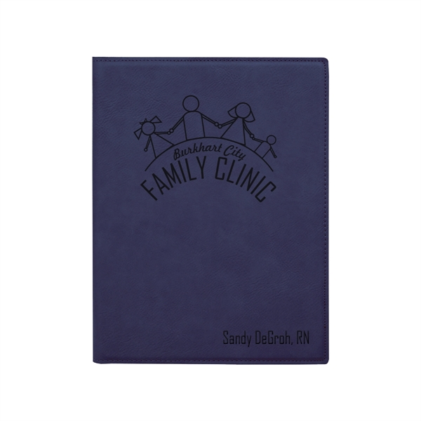 7" x 9" blue and black PU leatherette portfolio with writing... from ASI 74601 Calico