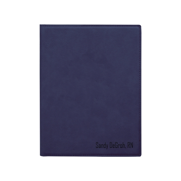 7" x 9" blue and black PU leatherette portfolio with writing... from ASI 74601 Calico