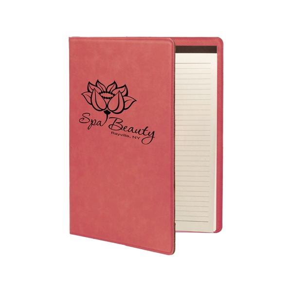 7"  x 9" pink PU leather portfolio with writing pad,... from ASI 74601 Calico