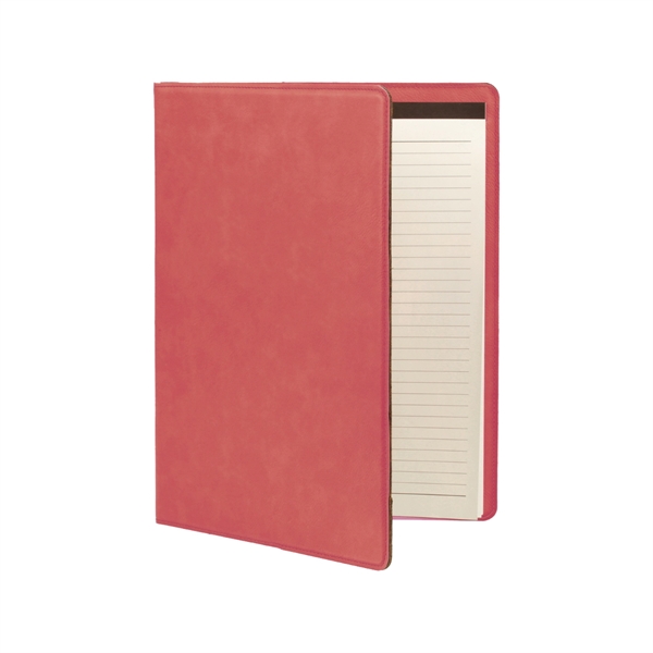 7"  x 9" pink PU leather portfolio with writing pad,... from ASI 74601 Calico