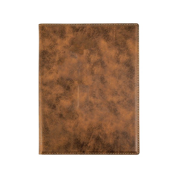 7" x 9" rustic gold PU leatherette portfolio with writing pad,... from ASI 74601 Calico