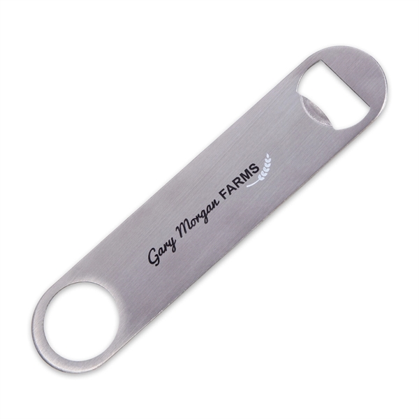7.125" x 1.5" stainless steel bottle opener with pour spout remover.... from ASI 62088 IDProductsource