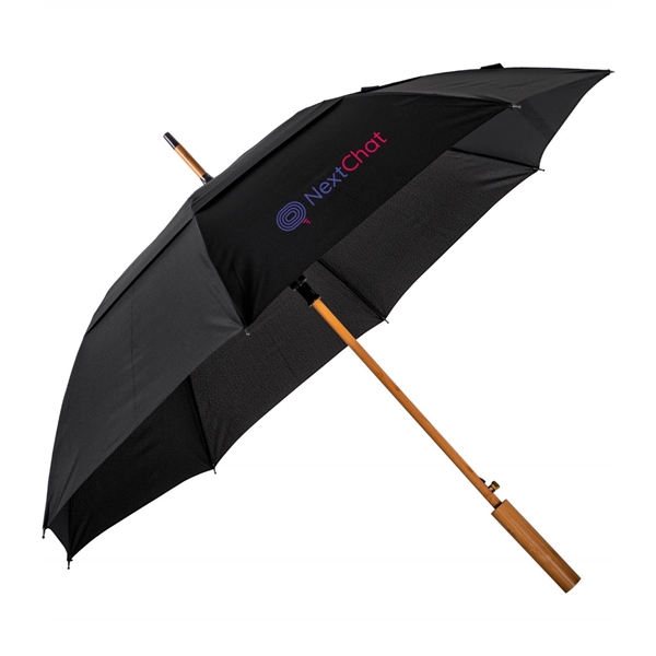 Eco-friendly umbrella with a 48" arc, auto open, bamboo frame and... from ASI 76730 Peerless Umbrella Co Inc / Threads By Peerless