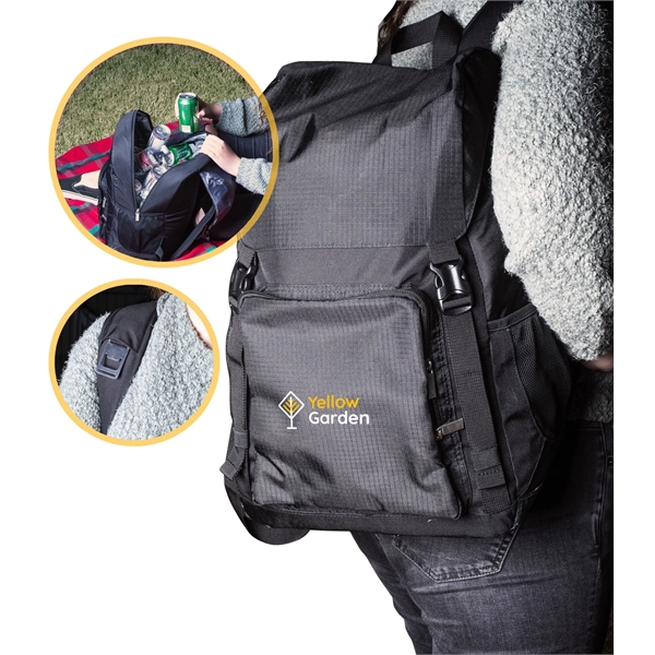 PEVA lined cooler backpack made of a durable 600D polyester with... from ASI 76730 Peerless Umbrella Co Inc / Threads By Peerless