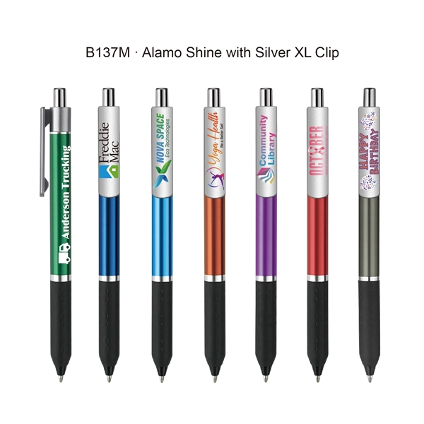 Alamo™ retractable style pen with a co-molded soft grip and a... from ASI 82498 RiteLine LLC