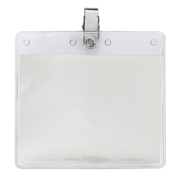 4 5/16" x 4 1/8" horizontal vinyl pouch with bulldog clip.... from ASI 88060 Snugz/USA Inc / SnugZ USA®