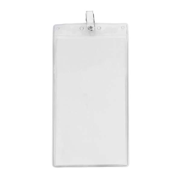 Oversized vertical vinyl pouch with bulldog clip and room to hold... from ASI 88060 Snugz/USA Inc / SnugZ USA®
