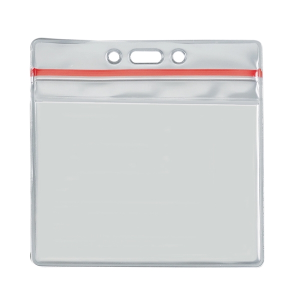 3 5/8" x 4 5/16" clear vinyl badge holder with zipper... from ASI 88060 Snugz/USA Inc / SnugZ USA®