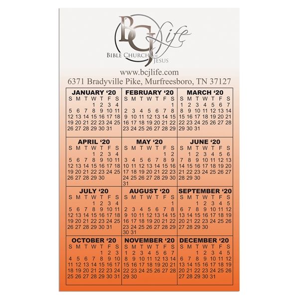 Reusable 3 1/2" x 5 1/2" year-at-a glance calendar card with... from ASI 44830 The Chest