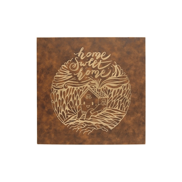 14" x 1 1/2" x 14" PU leatherette wall sign with... from ASI 74601 Calico