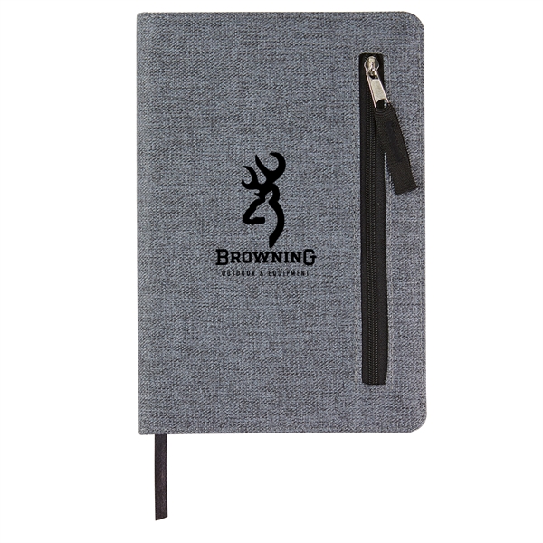 6" x 8" journal with 80 lined sheets and zippered pocket.... from ASI 52840 Evans Manufacturing