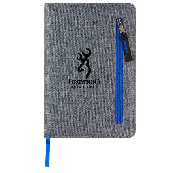 6" x 8" journal with 80 lined sheets and zippered pocket.... from ASI 52840 Evans Manufacturing