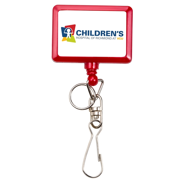 BAMBOO JUMBO RECTANGLE BADGE REEL WITH SWIVEL J & SPLIT RING,... from ASI 49470 DEVARA