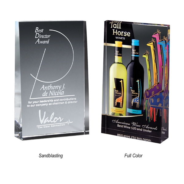 Medium wedge award made of clear crystal and measuring 4" x... from ASI 61125 Hit Promotional Products / Hit®