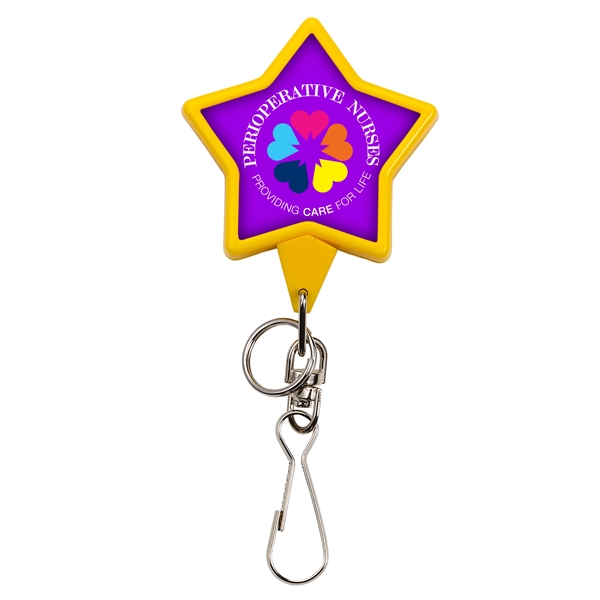 BAMBOO JUMBO STAR BADGE REEL WITH SWIVEL J & SPLIT RING,... from ASI 49470 DEVARA