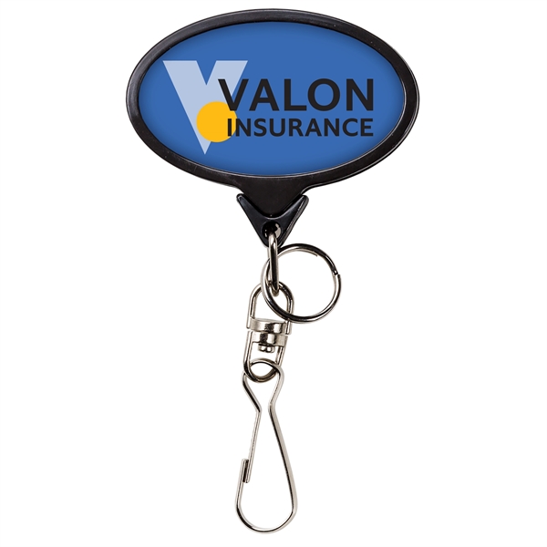 BAMBOO JUMBO OVAL BADGE REEL WITH SWIVEL J & SPLIT RING.... from ASI 49470 DEVARA