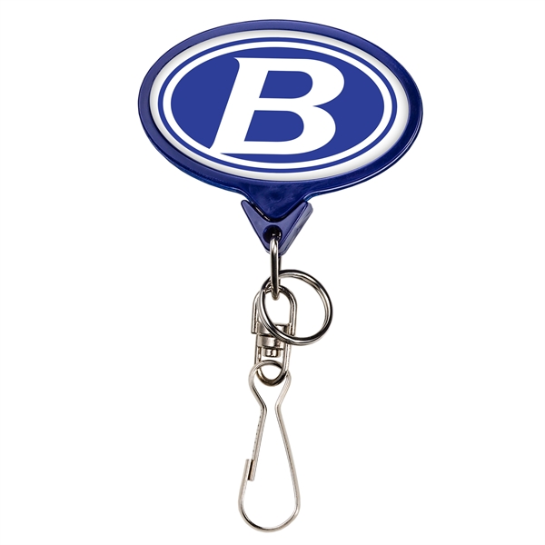 BAMBOO JUMBO OVAL BADGE REEL WITH SWIVEL J & SPLIT RING.... from ASI 49470 DEVARA