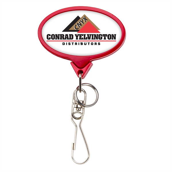 BAMBOO JUMBO OVAL BADGE REEL WITH SWIVEL J & SPLIT RING.... from ASI 49470 DEVARA