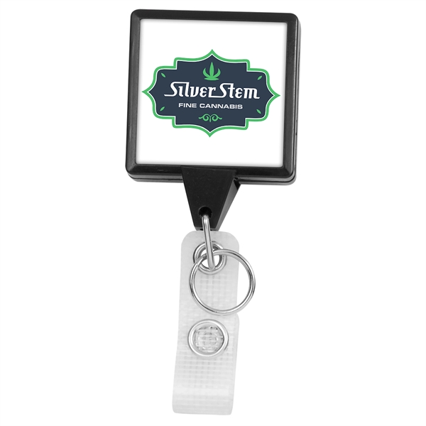 Hemp JUMBO Square shape badge reel with bull dog clip.... from ASI 49470 DEVARA