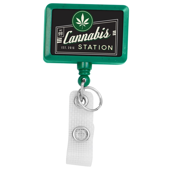 Hemp JUMBO Rectangle shape badge reel with bull dog clip.... from ASI 49470 DEVARA