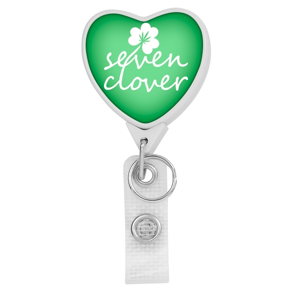 Hemp JUMBO Heart shape badge reel with bull dog clip,... from ASI 49470 DEVARA