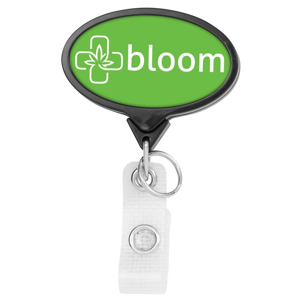 Hemp JUMBO Oval shape badge reel with bull dog clip.... from ASI 49470 DEVARA