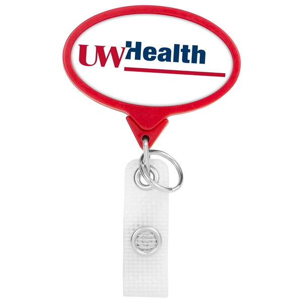 Hemp JUMBO Oval shape badge reel with bull dog clip.... from ASI 49470 DEVARA