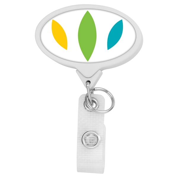 Hemp JUMBO Oval shape badge reel with bull dog clip.... from ASI 49470 DEVARA