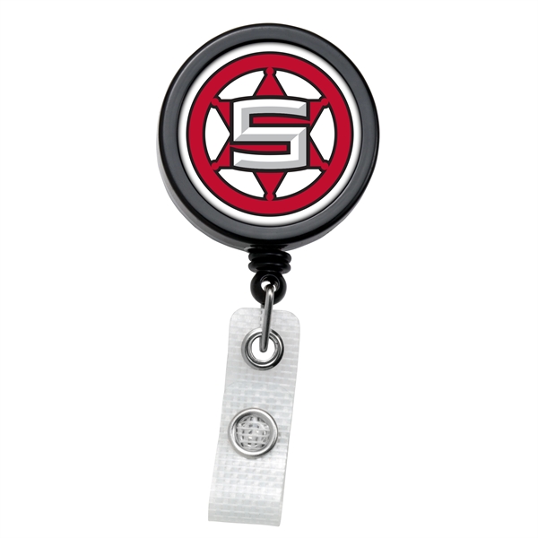 Heavy duty badge reel with belt clip back, label.... from ASI 49470 DEVARA