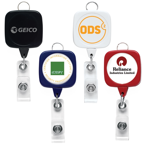 Jumbo sqround badge reel with lanyard attachment.... from ASI 49470 DEVARA