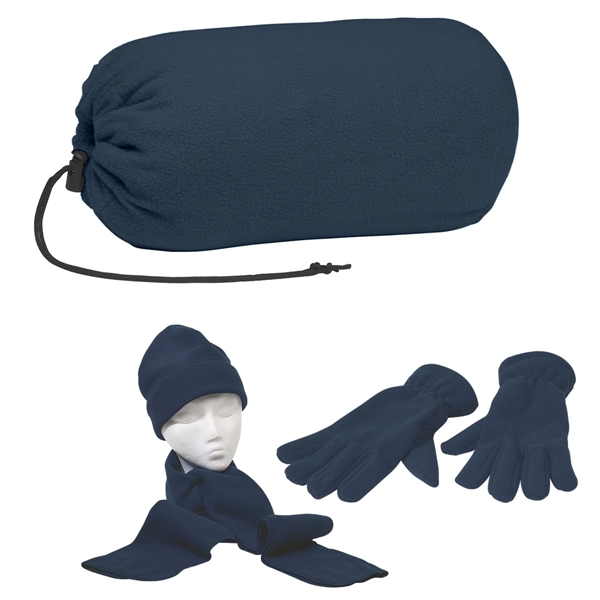 Brushed Polyester Fleece.  Scarf, Gloves and Cap in a Drawstring... from ASI 61125 Hit Promotional Products / Hit®