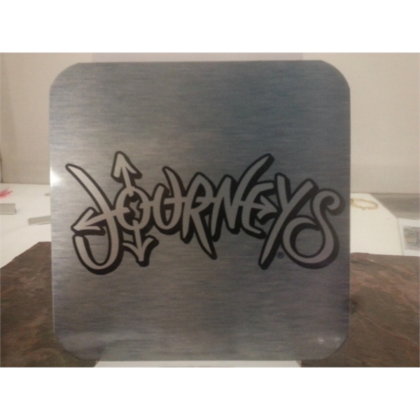 Full color 3.75" x 3.75" aluminum coaster with rounded corners and... from ASI 41080 Nelson Boone Co Inc