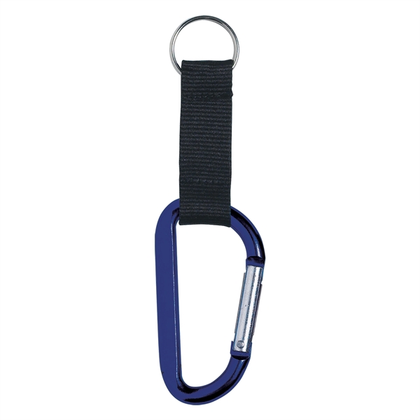 8mm Carabiner With 2 1/2" Strap And Split Ring... from ASI 61125 Hit Promotional Products / Hit®