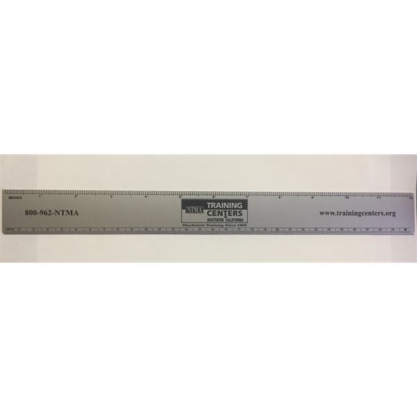 Aluminum Ruler (12.25" x 1.25") with a screen printed imprint. Made... from ASI 41080 Nelson Boone Co Inc / Alumaline (R) & Brass
