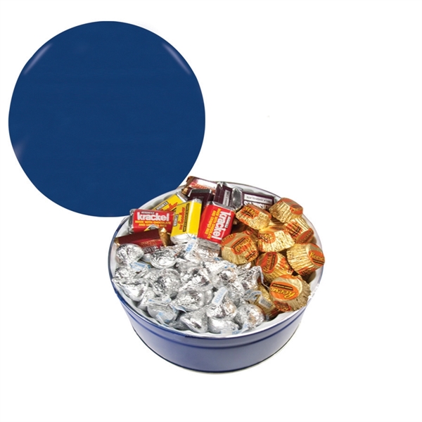 Tin filled with multiple filler options of good gift snacks and... from ASI 61125 Hit Promotional Products
