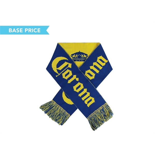 Pantone matched jacquard stadium scarf with optional fringe, embroidery, and any... from ASI 45657 Pop! Promos