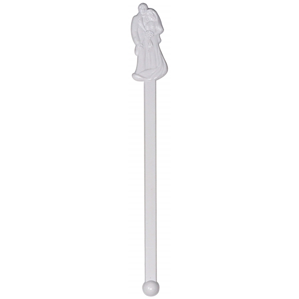 6" plastic bridge and groom-shaped drink stick with ball end.... from ASI 59683 Harco Enterprises LTD / Harco Enterprises