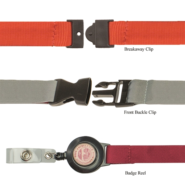 36" x 1" polyester lanyard with 3D imprint and choice of... from ASI 52263 EMT / EMT EMT EASY