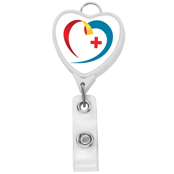 Jumbo heart retractable badge reel with lanyard attachment.... from ASI 49470 DEVARA