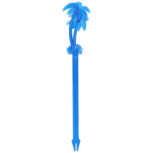 6.5" plastic drink stirrer with palm tree topper and pronged end.... from ASI 59683 Harco Enterprises LTD / Harco Enterprises