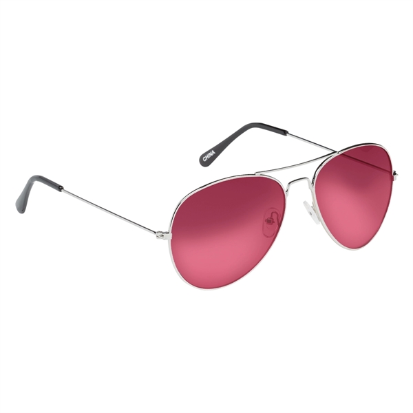 Aviator sunglasses with ocean gradient lenses featuring UV400 protection.... from ASI 61125 Hit Promotional Products / Hit®