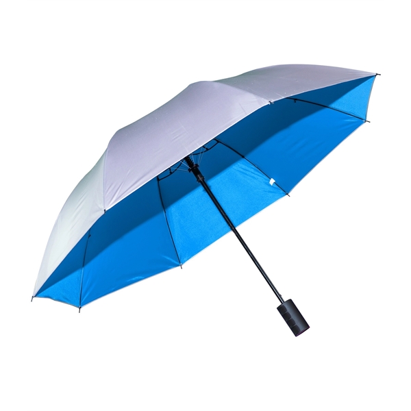 Folding umbrella with a 42" arc, auto open and UV silver... from ASI 76730 Peerless Umbrella Co Inc / Threads By Peerless