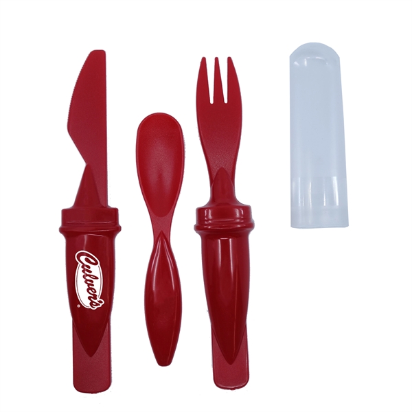 3-piece cutlery set made of plastic with a fork, spoon, and... from ASI 90807 Tekweld