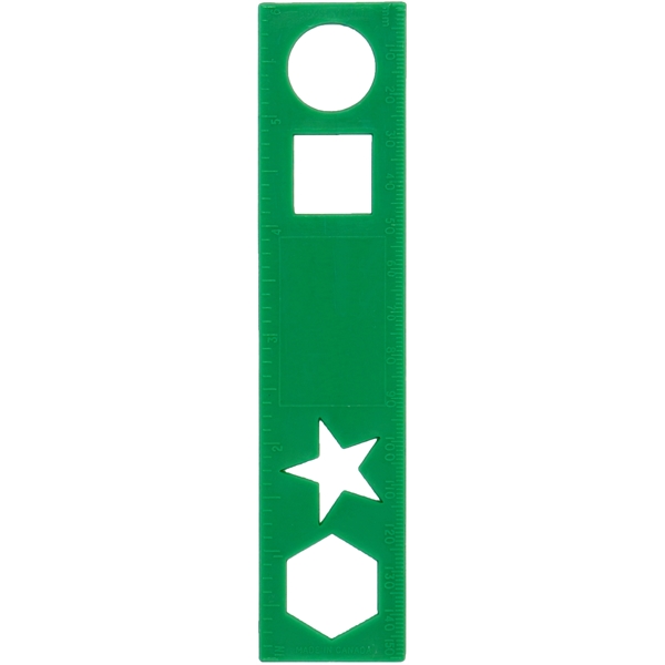 6" x 1.25" plastic ruler and stencil with square, circle, star... from ASI 59683 Harco Enterprises LTD / Harco Enterprises