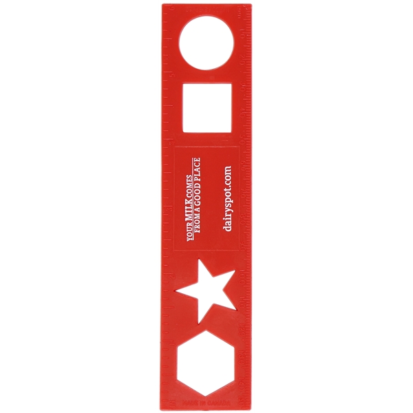 6" x 1.25" plastic ruler and stencil with square, circle, star... from ASI 59683 Harco Enterprises LTD / Harco Enterprises
