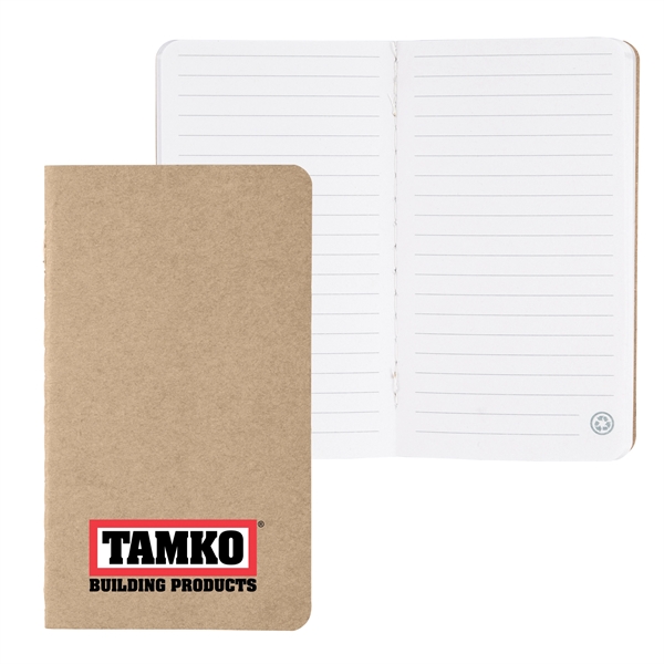 Mini eco friendly journal made from recycled content with lined paper.... from ASI 63549 Jornik Manufacturing Corp