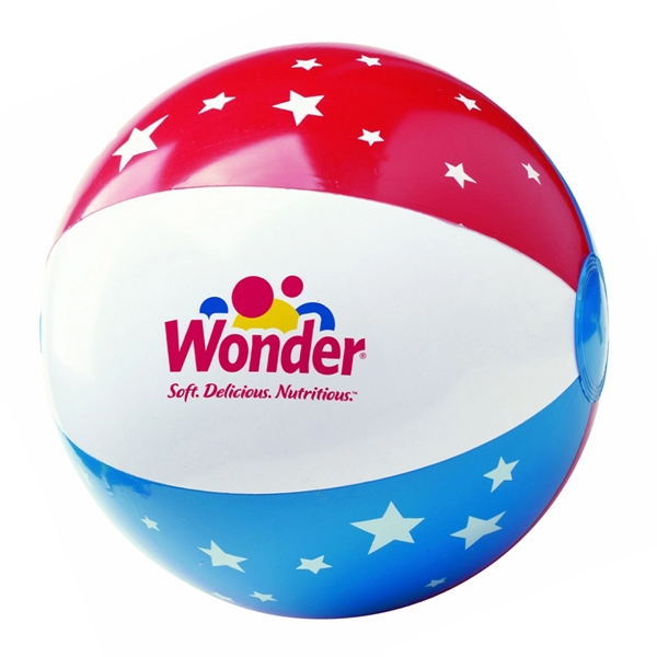 16" inflatable beach ball with red, white and blue patriotic design.... from ASI 63549 Jornik Manufacturing Corp / Jornik