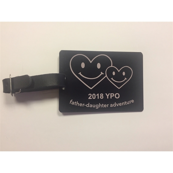 3" x 2 1/8" Aluminum BagTag w/ a leather strap. 4... from ASI 41080 Nelson Boone Co Inc / Alumaline® & Brass