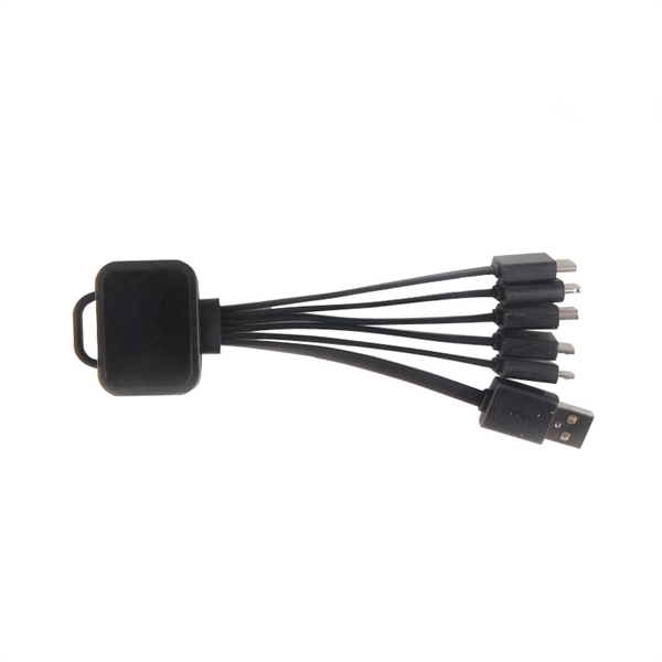 5.87" x 1.54" x 0.51" ABS plastic 6-in-1 LED charging cable... from ASI 37218 Athena Promo (tm)