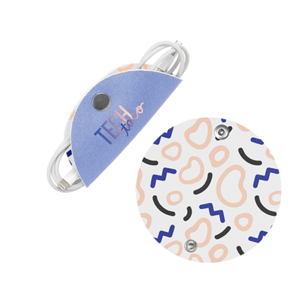 A flat, foldable neoprene cord organizer featuring a full bleed 4CP... from ASI 74710 Numo / NUMO